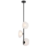 Zecca Vertical 3 Light Pendant Black and Frosted Glass