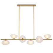 Zecca 6 Light Pendant Antique Gold and Frosted Glass