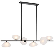 Zecca 6 Light Pendant Black and Frosted Glass