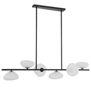Zecca 6 Light Pendant Black and Frosted Glass
