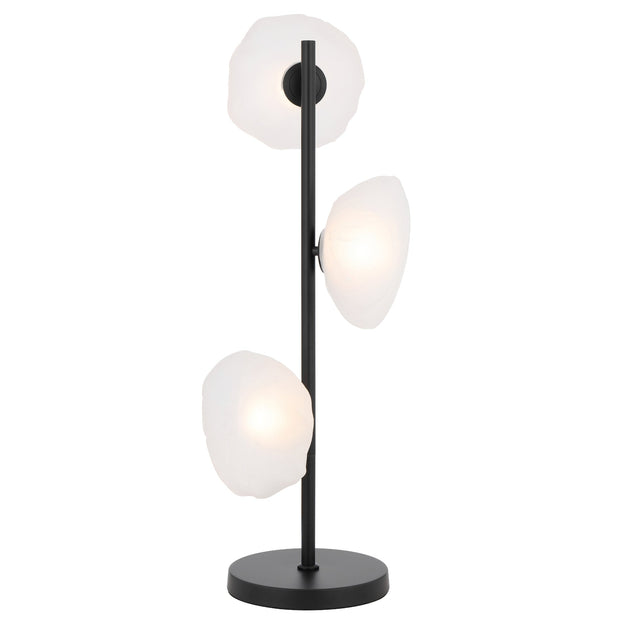 Zecca 3 Light Table Lamp Black and Frosted Glass