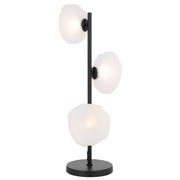 Zecca 3 Light Table Lamp Black and Frosted Glass