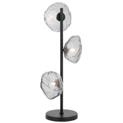 Zecca 3 Light Table Lamp Black and Smoked Glass