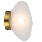 Zecca IP44 Wall Light Textured Glass Antique Gold with Frost