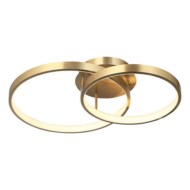 Zola 54w LED 2 Ring Close to Ceiling Light Gold