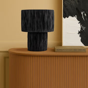 Nativa Large Table Lamp Black Raffia