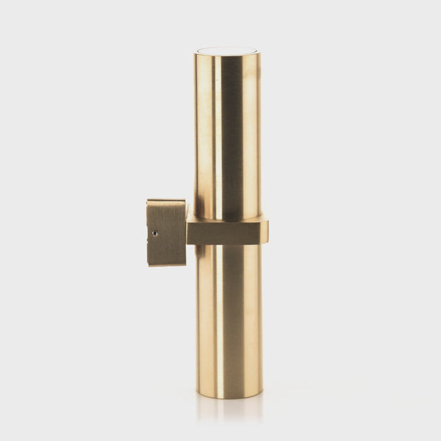 Luz CCT 2 x GU10 Up & Down IP65 Wall Pillar Light Brass