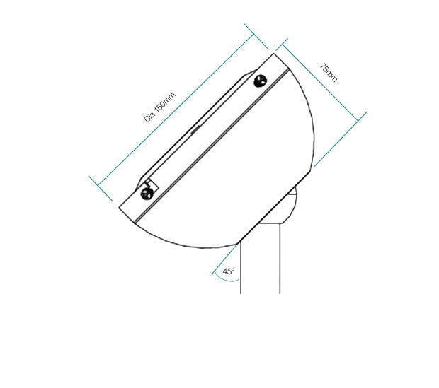 Angle Ceiling Fan Canopy 40 Degree To Suit All Martec Fans With 26mm Downrods Matt Black