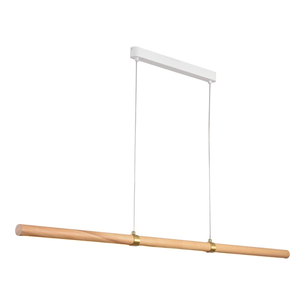 Aquila 32w LED CCT 2000mm Ash/ White Natural Timber Linear Pendant
