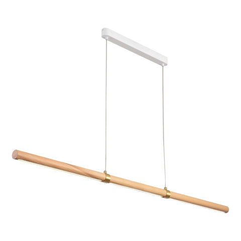 Aquila 32w LED CCT 2000mm Ash/ White Natural Timber Linear Pendant