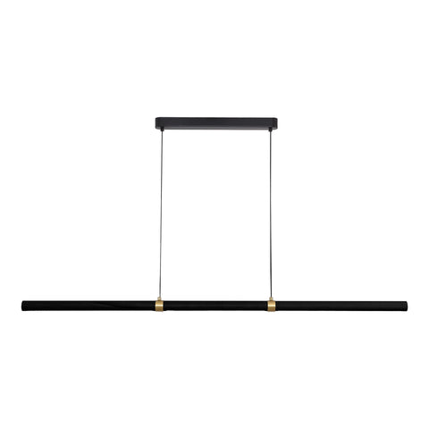 Aquila 32w LED CCT 2000mm Black Ash/ Black Natural Timber Linear Pendant
