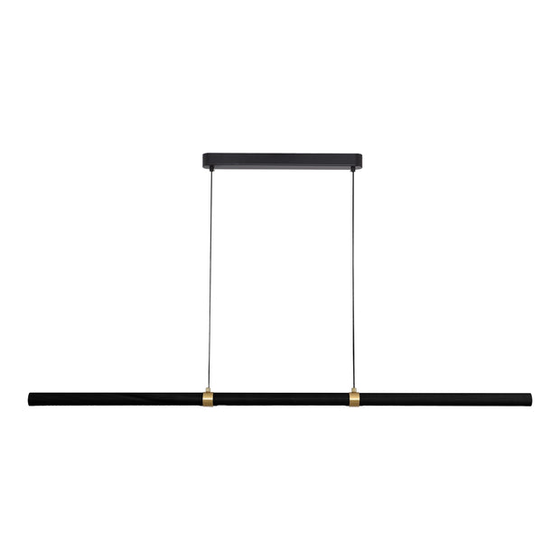 Aquila 32w LED CCT 2000mm Black Ash/ Black Natural Timber Linear Pendant