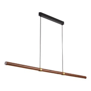 Aquila 32w LED CCT 2000mm Walnut/ Black Natural Timber Linear Pendant