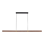 Aquila 32w LED CCT 2000mm Walnut/ Black Natural Timber Linear Pendant
