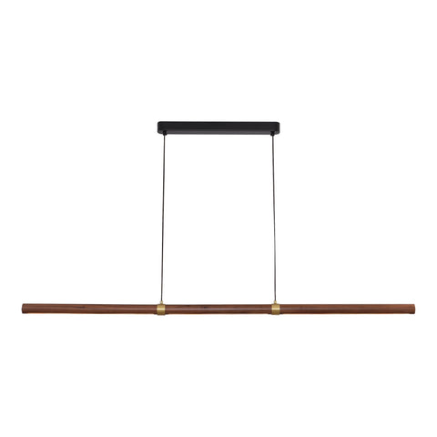 Aquila 24w LED CCT 1500mm Walnut/ Black Natural Timber Linear Pendant