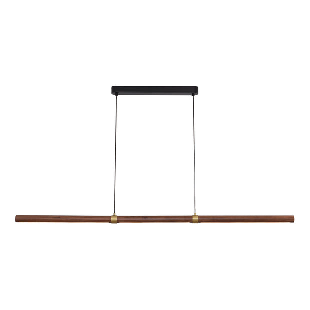 Aquila 32w LED CCT 2000mm Walnut/ Black Natural Timber Linear Pendant