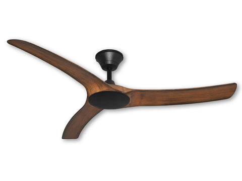 Aqua v2 52 IP66 DC Ceiling Fan Matt Black and Koa