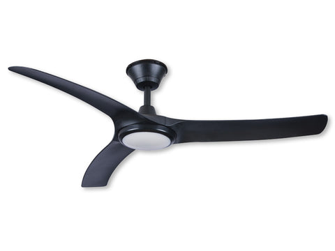 Aqua v2 52 IP66 DC Ceiling Fan Matt Black with 18W CCT LED