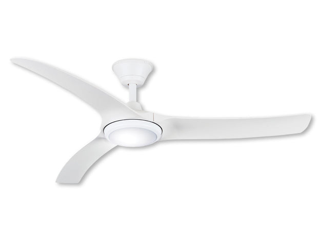 Aqua v2 52 IP66 DC Ceiling Fan Matt White with 18W CCT LED