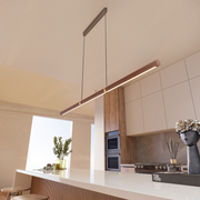 Aquila 32w LED CCT 2000mm Walnut/ Black Natural Timber Linear Pendant