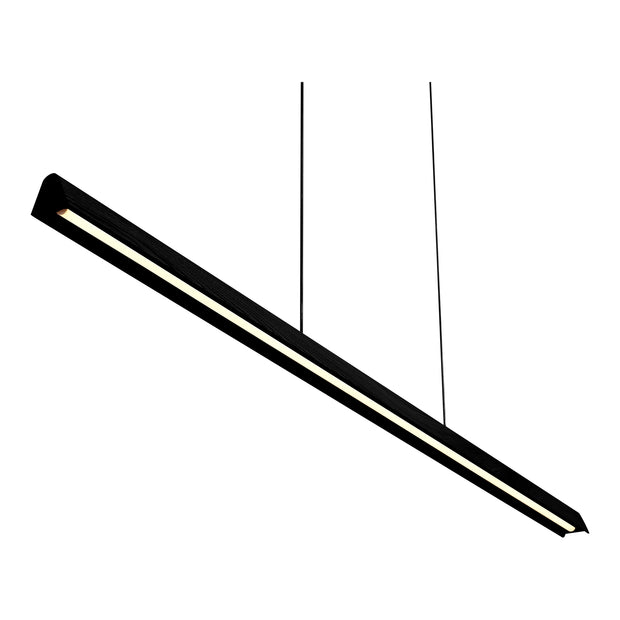 Avocent 32w LED CCT 2000mm Black Ash/ Black Natural Timber Linear Pendant