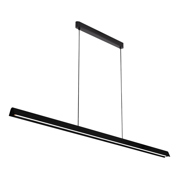 Avocent 32w LED CCT 2000mm Black Ash/ Black Natural Timber Linear Pendant