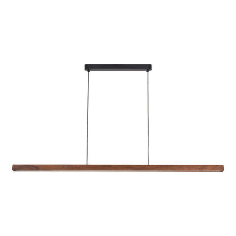 Avocent 32w LED CCT 2000mm Walnut/ Black Natural Timber Linear Pendant