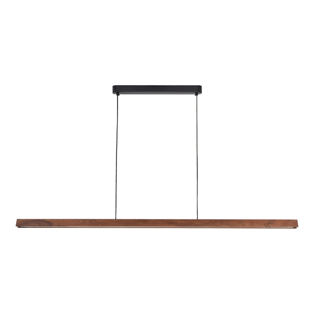 Avocent 32w LED CCT 2000mm Walnut/ Black Natural Timber Linear Pendant