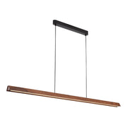Avocent 32w LED CCT 2000mm Walnut/ Black Natural Timber Linear Pendant