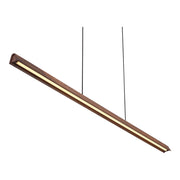 Avocent 32w LED CCT 2000mm Walnut/ Black Natural Timber Linear Pendant