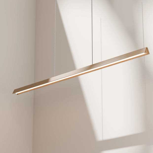 Avocent 32w LED CCT 2000mm Ash/White Natural Timber Linear Pendant