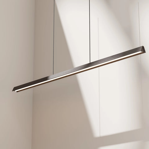Avocent 24w LED CCT 1500mm Black Ash/ Black Natural Timber Linear Pendant