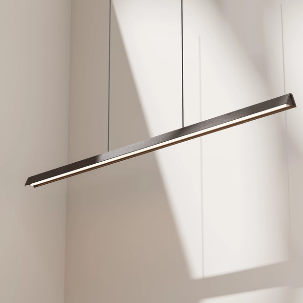 Avocent 32w LED CCT 2000mm Black Ash/ Black Natural Timber Linear Pendant