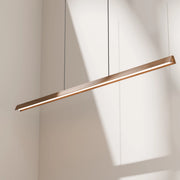 Avocent 32w LED CCT 2000mm Walnut/ Black Natural Timber Linear Pendant