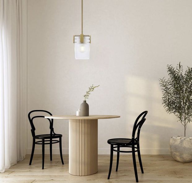 Pelion 1lt Pendant Antique Gold with Clear Glass