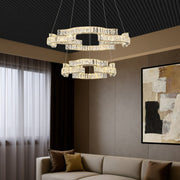 Jura 100w CCT Dim LED 2 Tier Pendant Gold with Remote