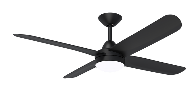 X-Over DC 52 Inch Ceiling Fan 4 Blades Matt Black with LED