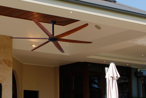 The Big Fan 86 DC Ceiling Fan Black and Oak V2