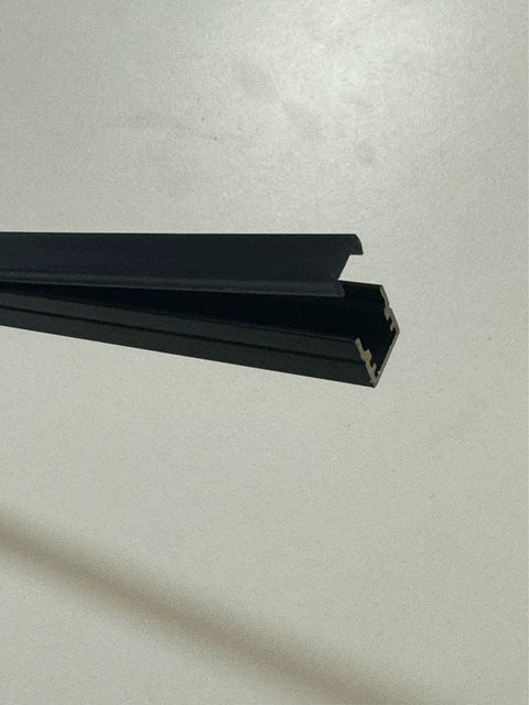 Aluminium Extrusion 2m Surface Mount Profile Black mini 10 x 10mm profile with black diffuser