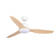 Breeze 52 AC Ceiling Fan White with Beechwood Blades and LED Light