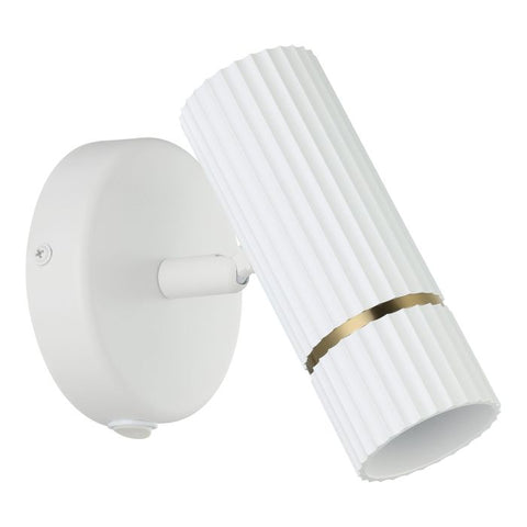 CAMINIA 1X5W GU10 LED CCT White/Brass Spotlight with Switch