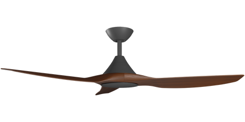Cloudfan 48 Inch WiFi DC Ceiling Fan Black with Koa Blades