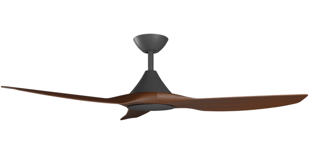 Cloudfan 48 Inch WiFi DC Ceiling Fan Black with Koa Blades