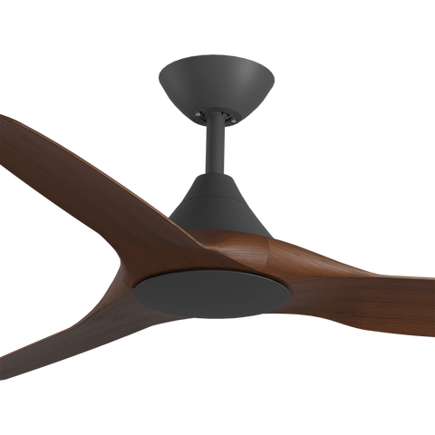 Cloudfan 48 Inch WiFi DC Ceiling Fan Black with Koa Blades