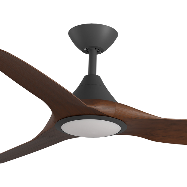 Cloudfan 52 Inch WiFi DC Ceiling Fan with 20W CCT LED Black with Koa Blades