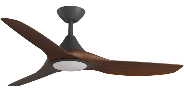 Cloudfan 52 Inch WiFi DC Ceiling Fan with 20W CCT LED Black with Koa Blades