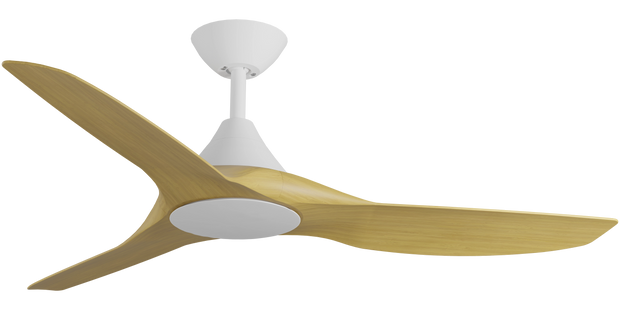 CloudFan 48 Inch WiFi DC Ceiling Fan White and Bamboo