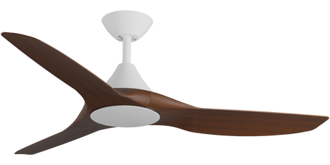 Cloudfan 48 Inch WiFi DC Ceiling Fan White with Koa Blades