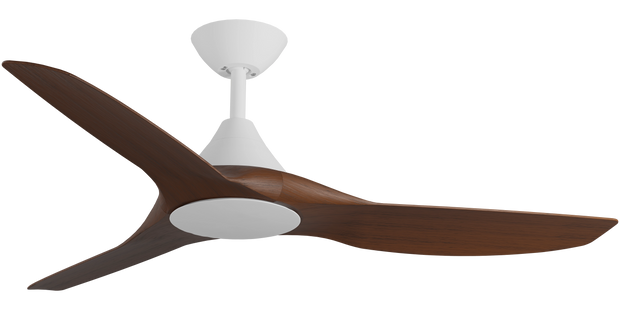 Cloudfan 48 Inch WiFi DC Ceiling Fan White with Koa Blades
