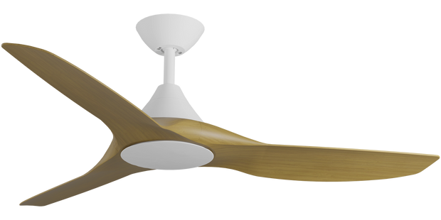 CloudFan 48 Inch WiFi DC Ceiling Fan White and Teak
